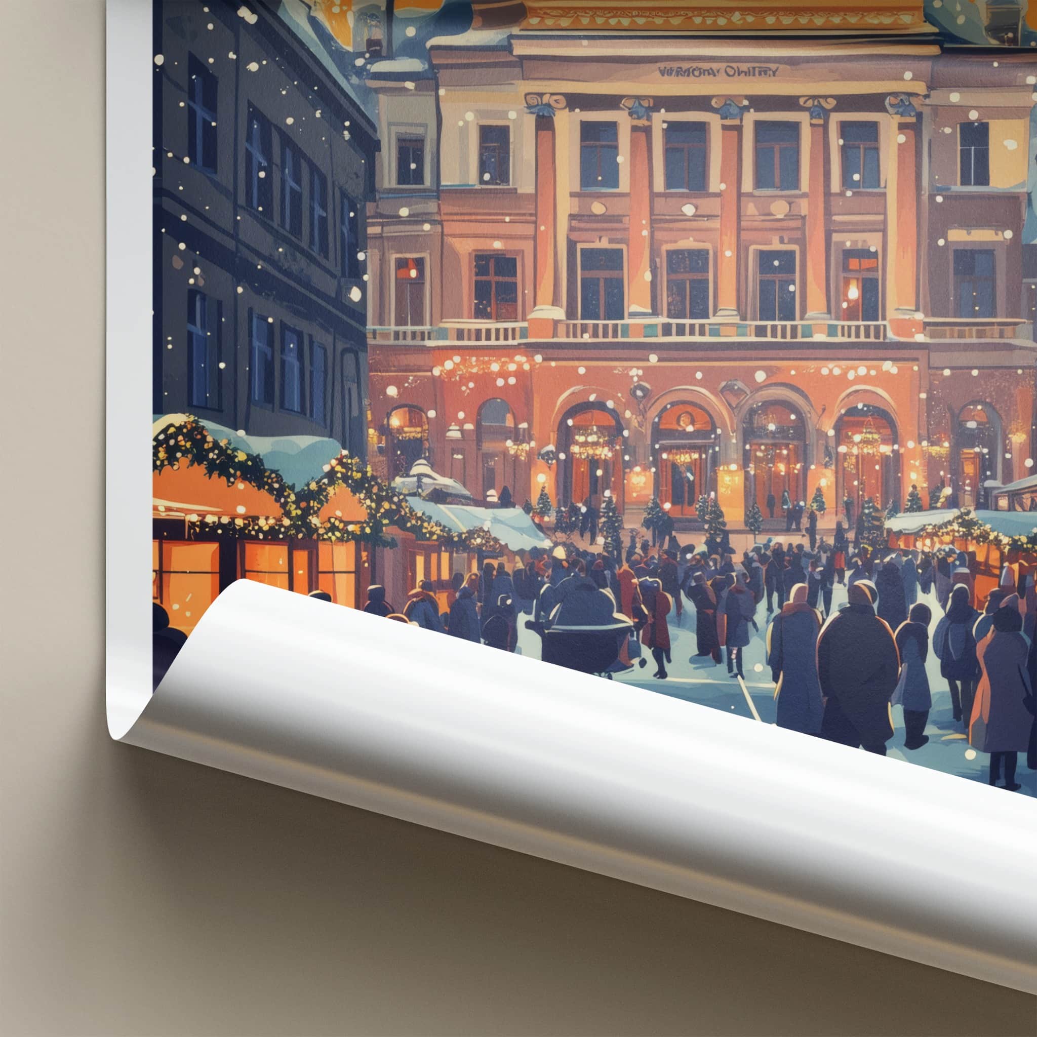 Kharkiv Poster - Ukraine Travel Art - Snowy Opera Evening Home Decor