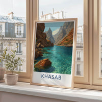 Khasab Poster - Oman Framed Print - Clear Fjord Inlet Lounge Decor