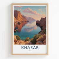 Khasab Poster - Oman Travel Art - Serene Fjord Sunset Home Decor