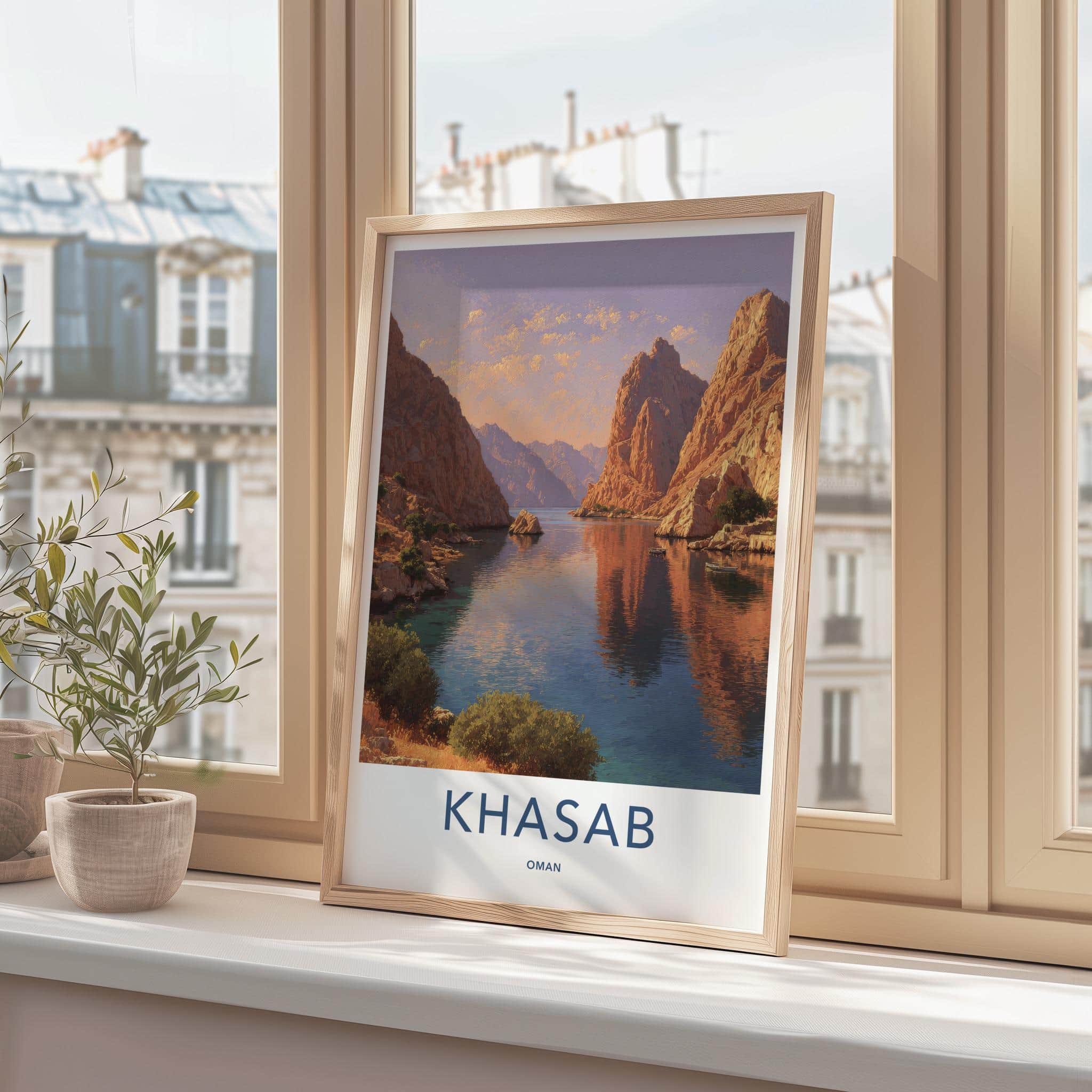 Khasab Poster - Oman Travel Art - Stunning Fjord Landscape Home Decor