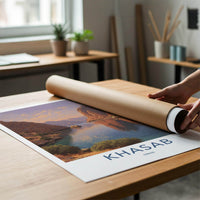 Khasab Poster - Oman Travel Art - Stunning Fjord Landscape Home Decor