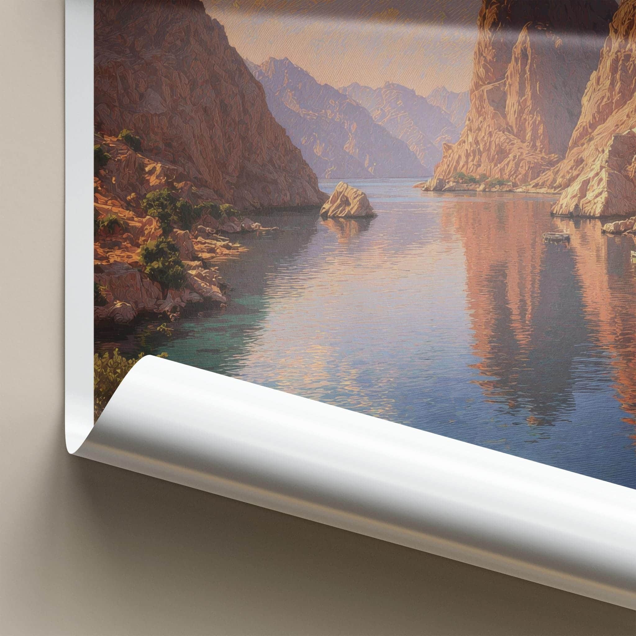 Khasab Poster - Oman Travel Art - Stunning Fjord Landscape Home Decor