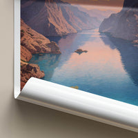 Khasab Poster - Oman Wall Art - Mountainous Fjord Channel Home Decor