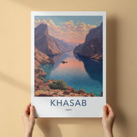 Khasab Poster - Oman Wall Art - Mountainous Fjord Channel Home Decor