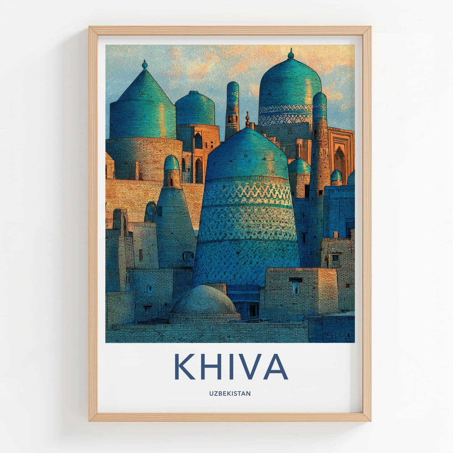 Khiva Poster Uzbekistan Blue Domed City Home Decor