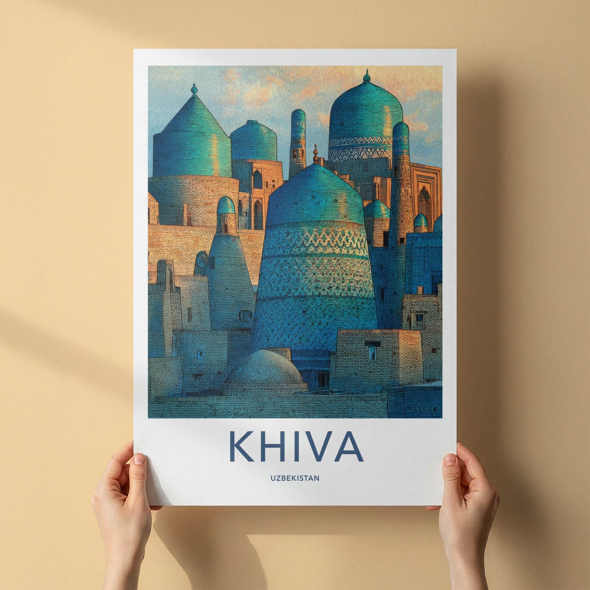 Khiva Poster Uzbekistan Blue Domed City Home Decor