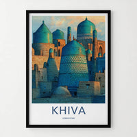 Khiva Poster Uzbekistan Blue Domed City Home Decor