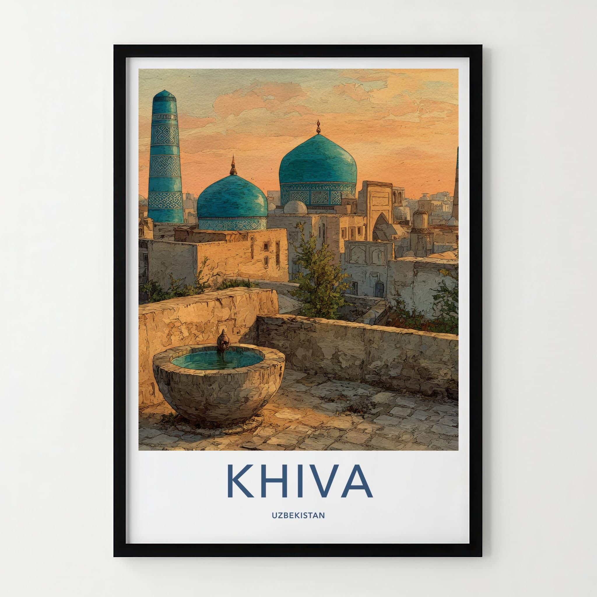 Khiva Poster - Uzbekistan Wall Art - Ancient City Domes Home Decor