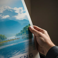 Khlong Saeng Poster - Thailand Travel Art - Misty Mountain River Home Decor