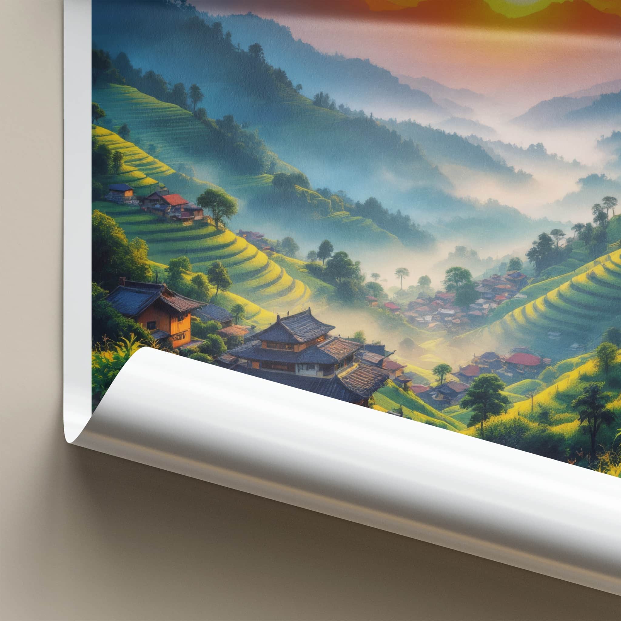 Khonoma Poster - India Framed Print - Nagaland Misty Valley Gallery Art