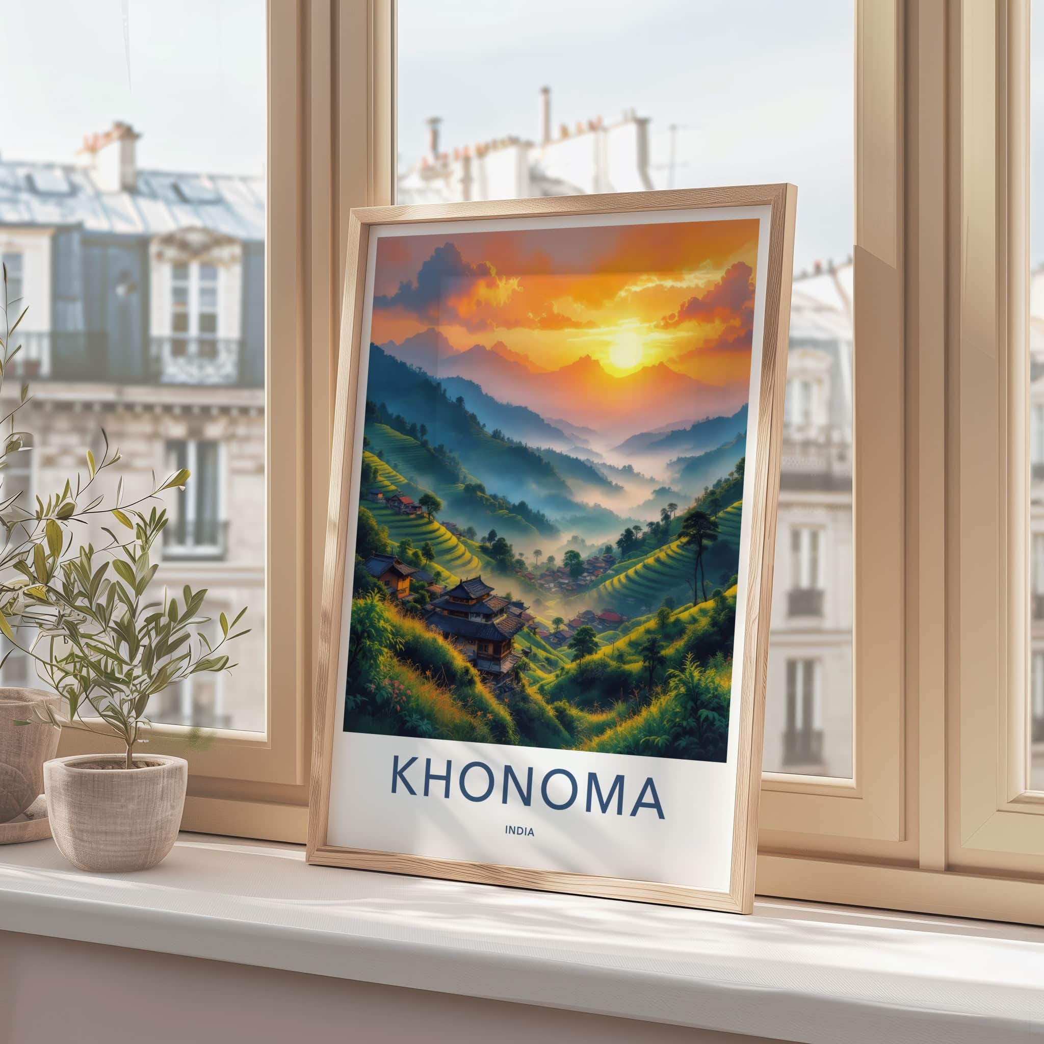 Khonoma Poster - India Framed Print - Nagaland Misty Valley Gallery Art