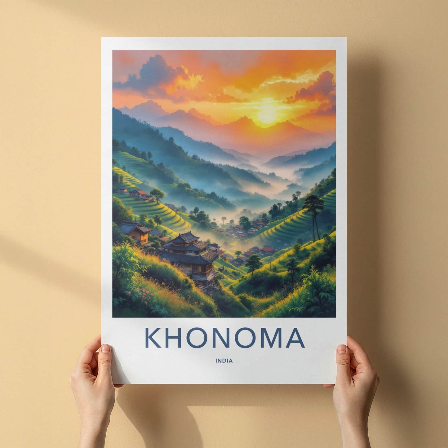 Khonoma Poster - India Framed Print - Nagaland Misty Valley Gallery Art