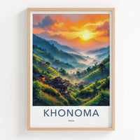 Khonoma Poster - India Framed Print - Nagaland Misty Valley Gallery Art