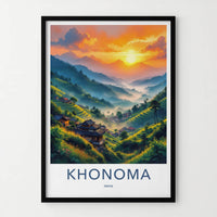 Khonoma Poster - India Framed Print - Nagaland Misty Valley Gallery Art