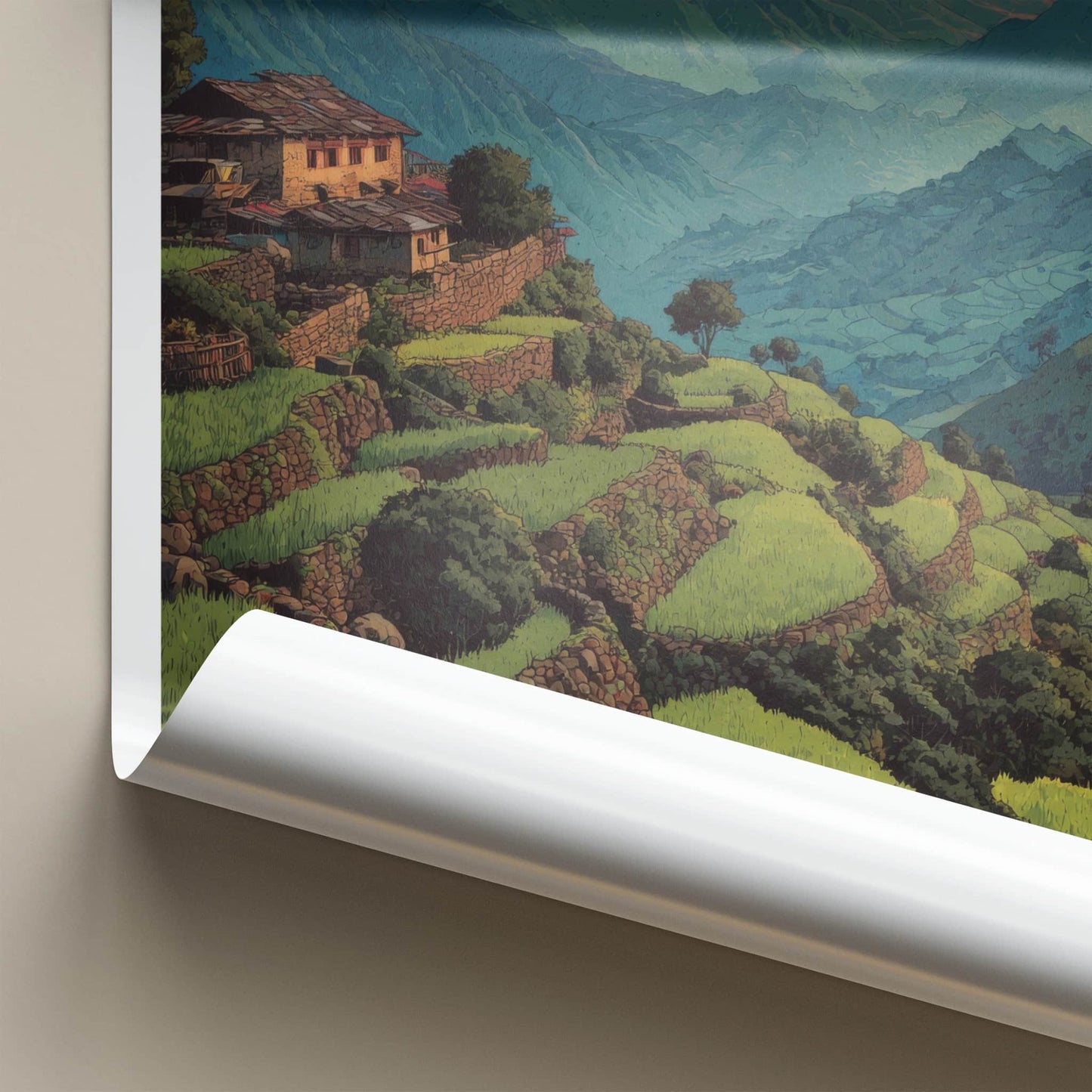 Khonoma Poster - India Travel Art - Nagaland Mountain Village Home Decor