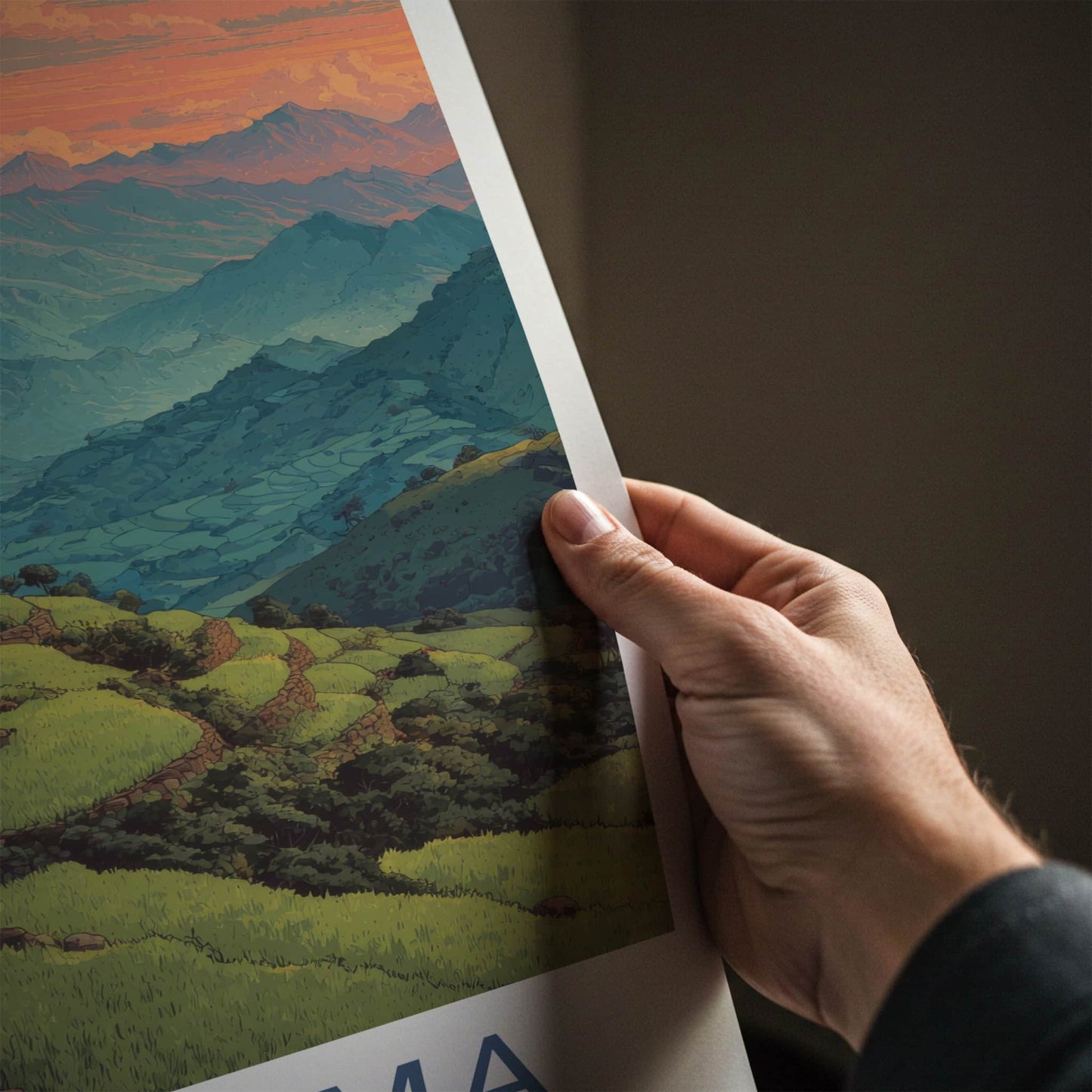 Khonoma Poster - India Travel Art - Nagaland Mountain Village Home Decor