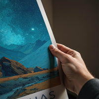 Kibber Khas Poster - India Fine Art - Himachal Pradesh Night sky village Gift