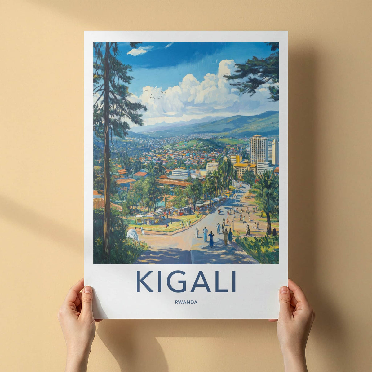 Kigali Poster - Rwanda Framed Print - Vibrant City Life Framed Decor