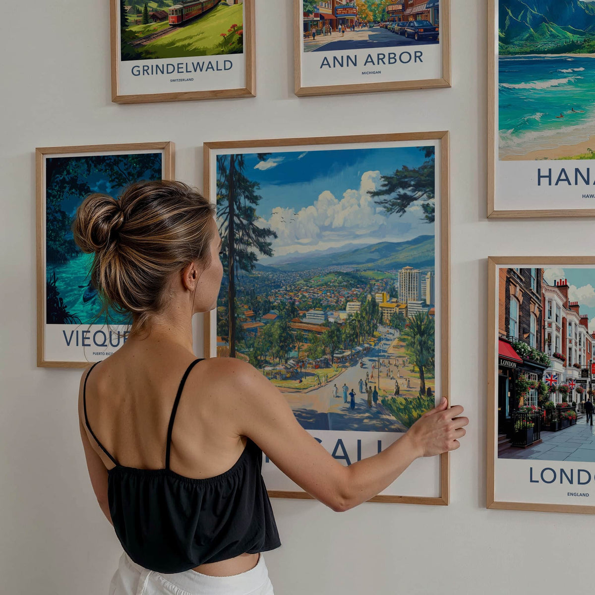 Kigali Poster - Rwanda Framed Print - Vibrant City Life Framed Decor