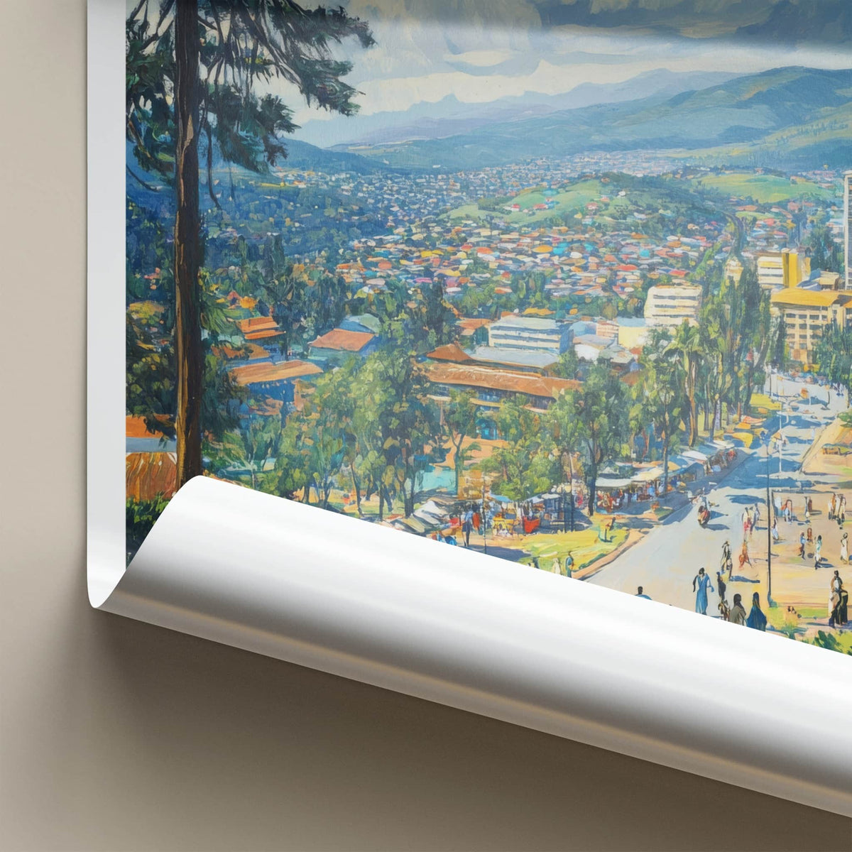 Kigali Poster - Rwanda Framed Print - Vibrant City Life Framed Decor