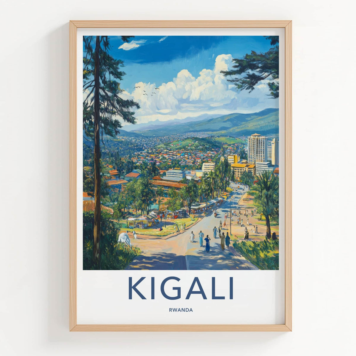 Kigali Poster - Rwanda Framed Print - Vibrant City Life Framed Decor