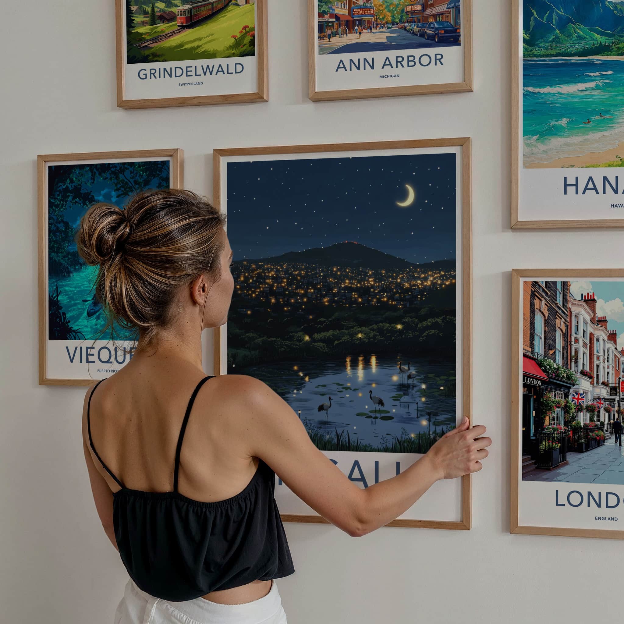 Kigali Poster - Rwanda Travel Art - Sparkling City Lake Home Decor