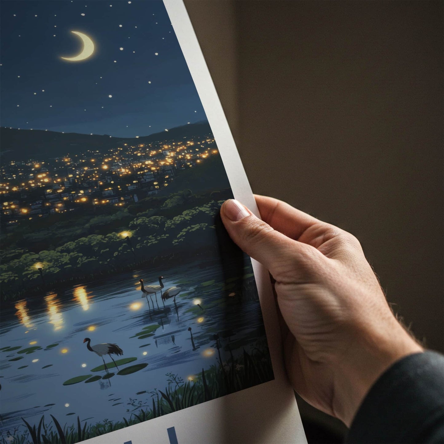 Kigali Poster - Rwanda Travel Art - Sparkling City Lake Home Decor