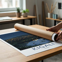 Kigali Poster - Rwanda Travel Art - Sparkling City Lake Home Decor