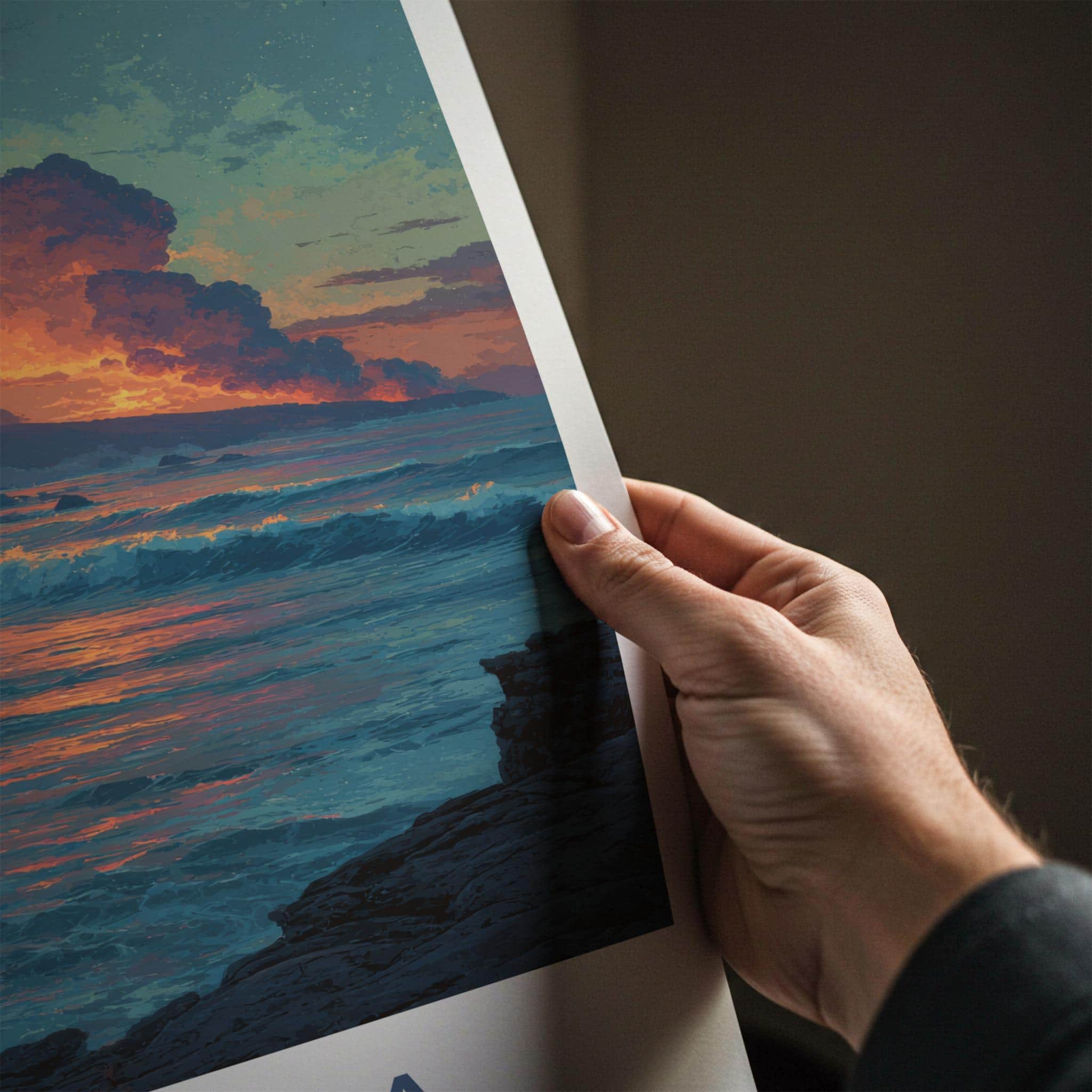 Kilauea Poster - Hawaii Travel Art - Volcanic Ocean Sunset Wall Decor