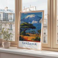 Kilimanjaro Poster - Tanzania Snow Capped Peak Framed Art