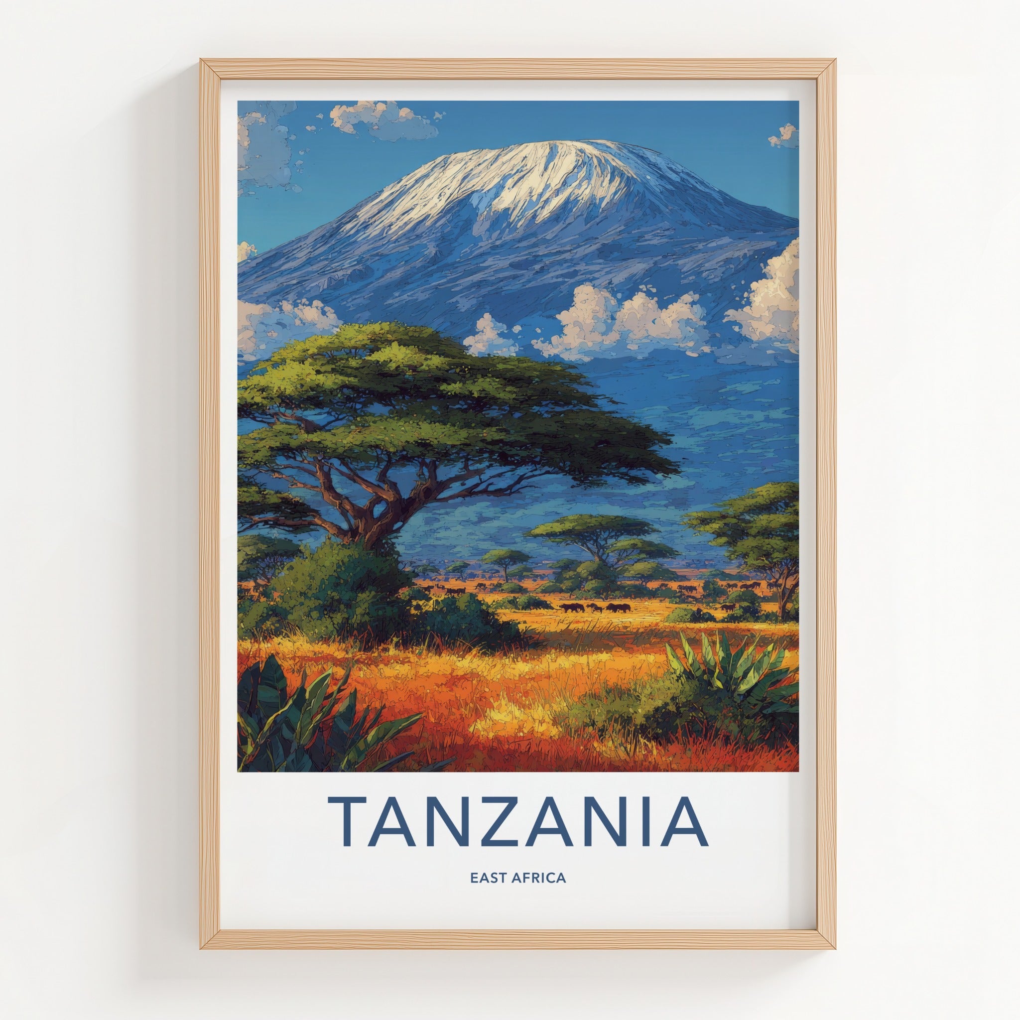 Kilimanjaro Poster - Tanzania Snow Capped Peak Framed Art