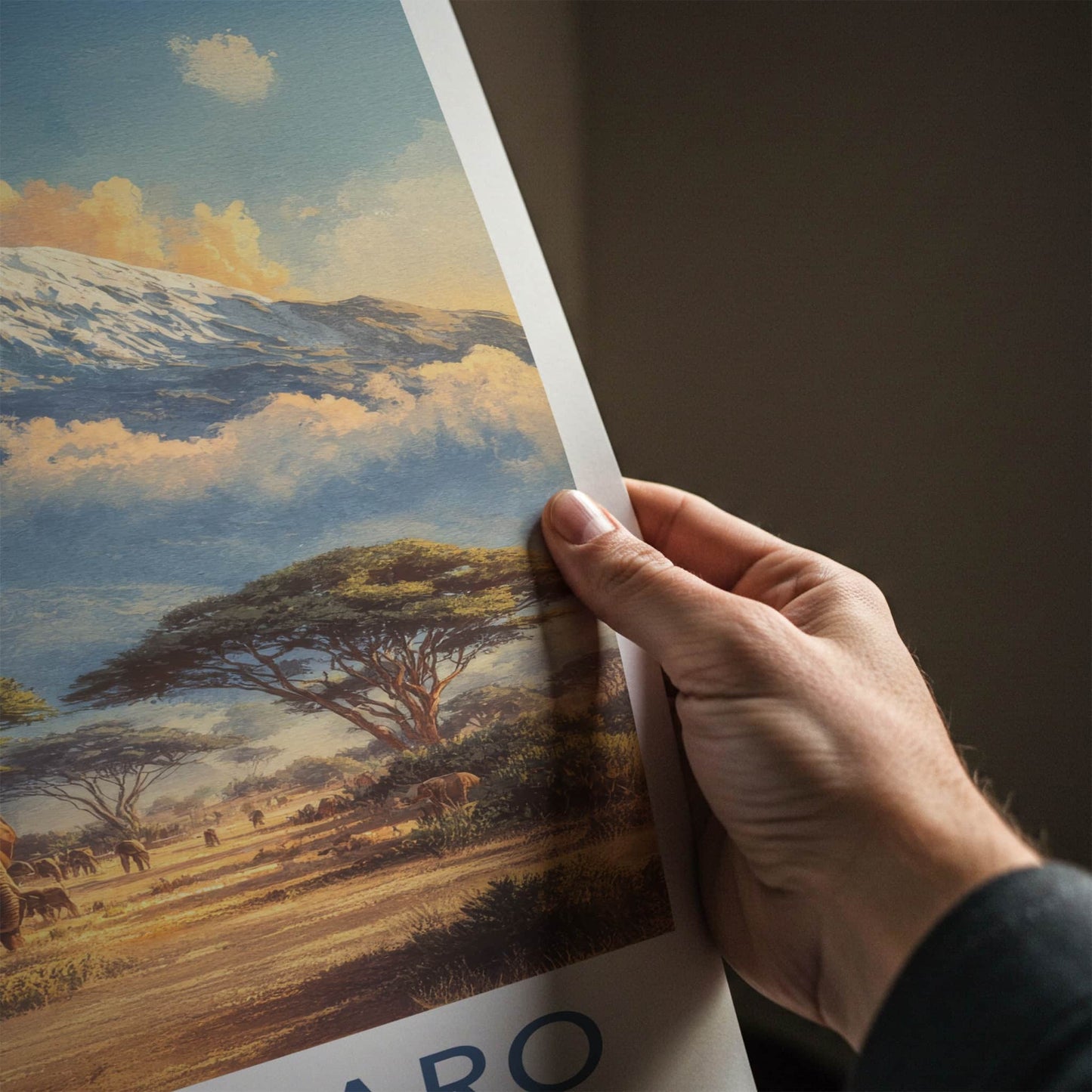 Kilimanjaro Poster - Tanzania Travel Art - Elephant Savannah Gallery Art