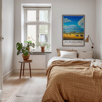 Kilimanjaro Poster - Tanzania Travel Art - Elephants Mountain Savanna Home Decor