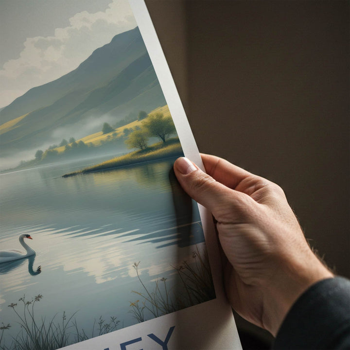 Killarney National Park Poster - Ireland Travel Art - White Swan Lake Home Decor