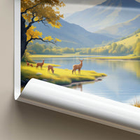 Killarney National Park Poster - Ireland Wall Art - Autumn Lakeside Deer Gift