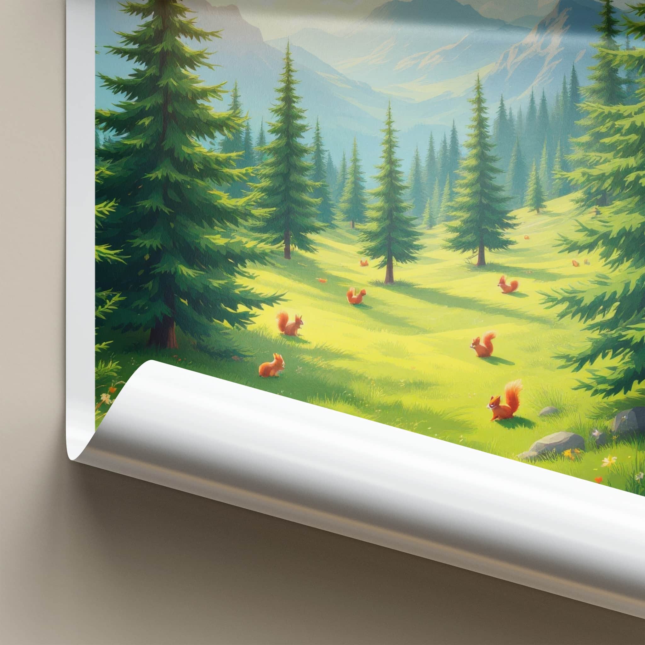 Killarney National Park Poster - Ireland Wall Art - Sunny Forest Squirrels Home Decor