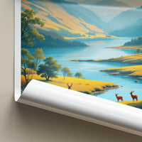 Killarney Poster - Ireland Travel Art - Mountain Lake Deer Home Decor