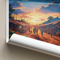 Kimpese Poster - Congo Travel Art - Vibrant Market Sunset Home Decor
