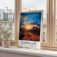Kimpese Poster - Congo Travel Art - Vibrant Market Sunset Home Decor