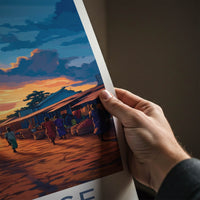 Kimpese Poster - Congo Travel Art - Vibrant Market Sunset Home Decor