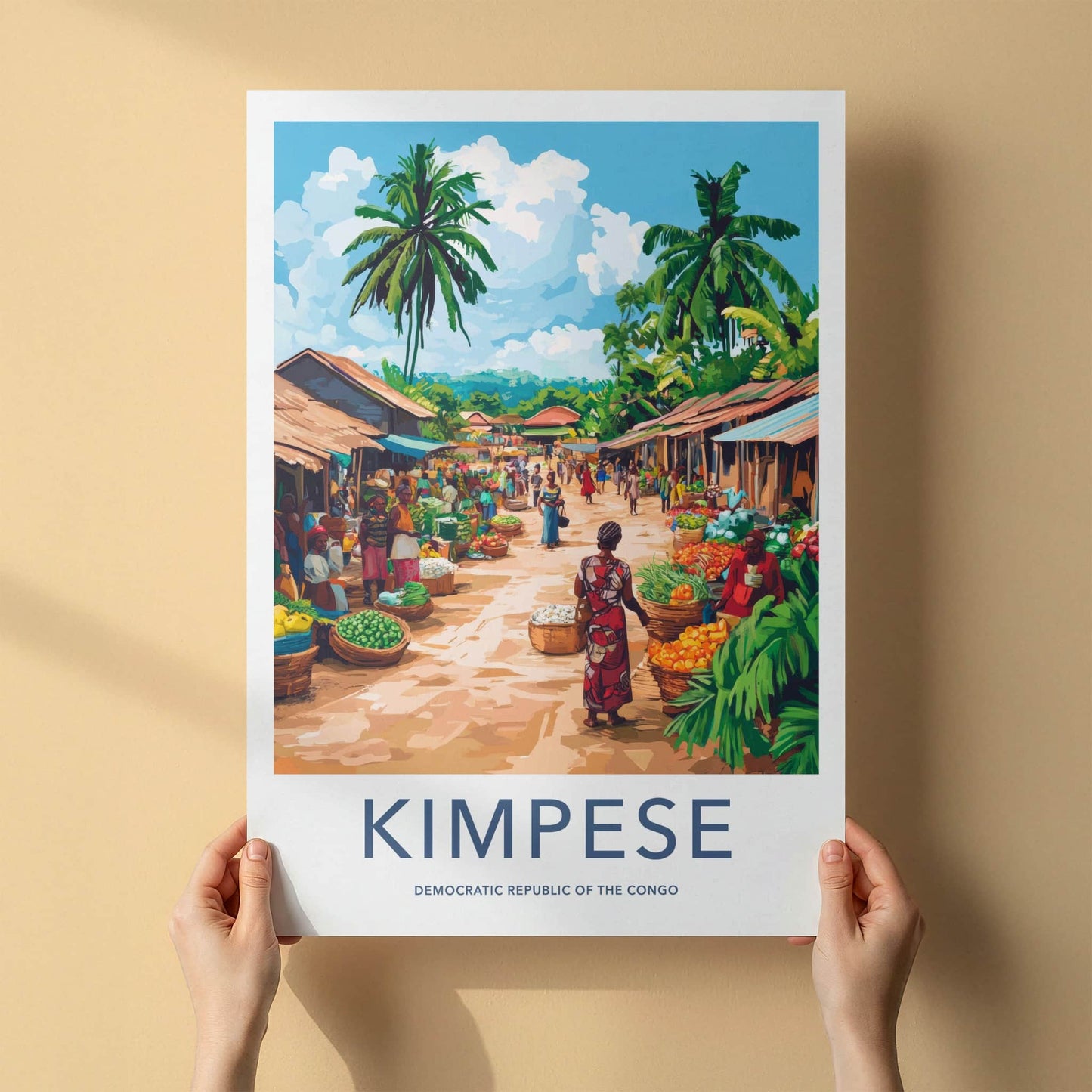 Kimpese Poster - Democratic Republic of the Congo Fine Art - Market Scene Life Gift