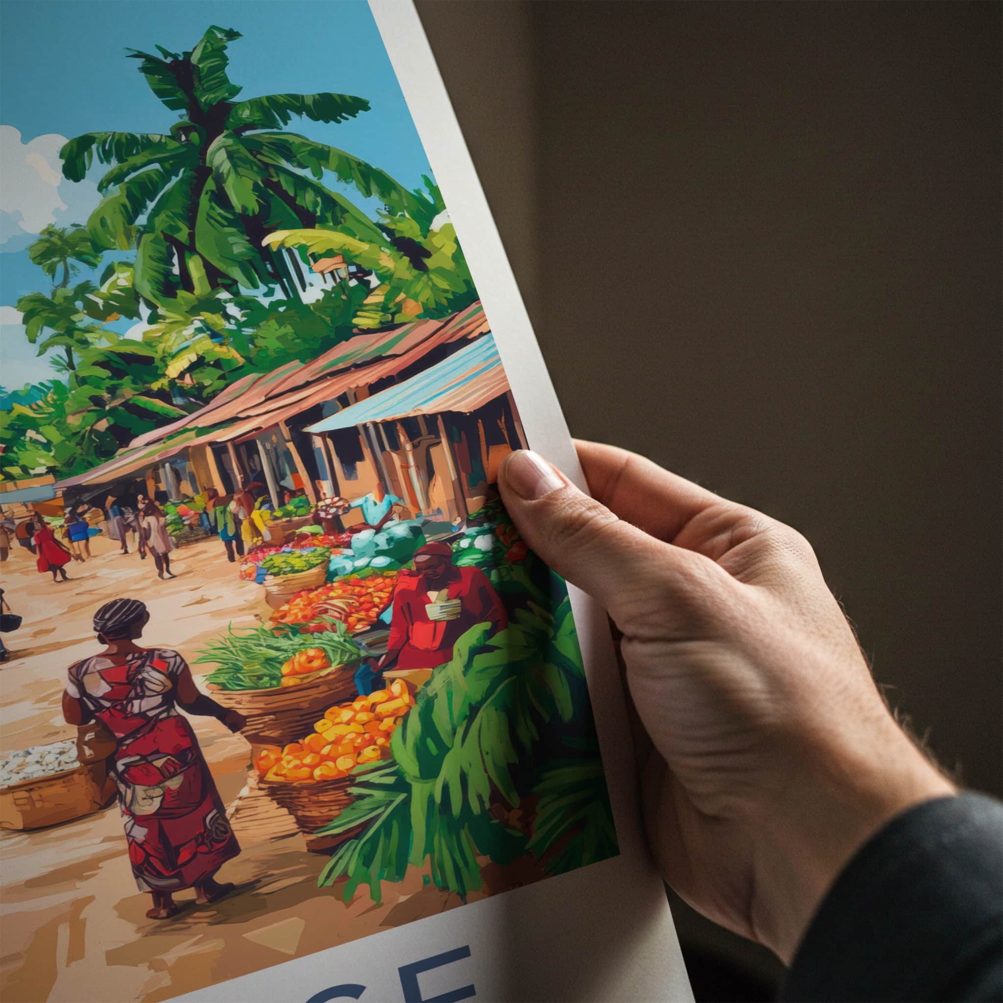Kimpese Poster - Democratic Republic of the Congo Fine Art - Market Scene Life Gift