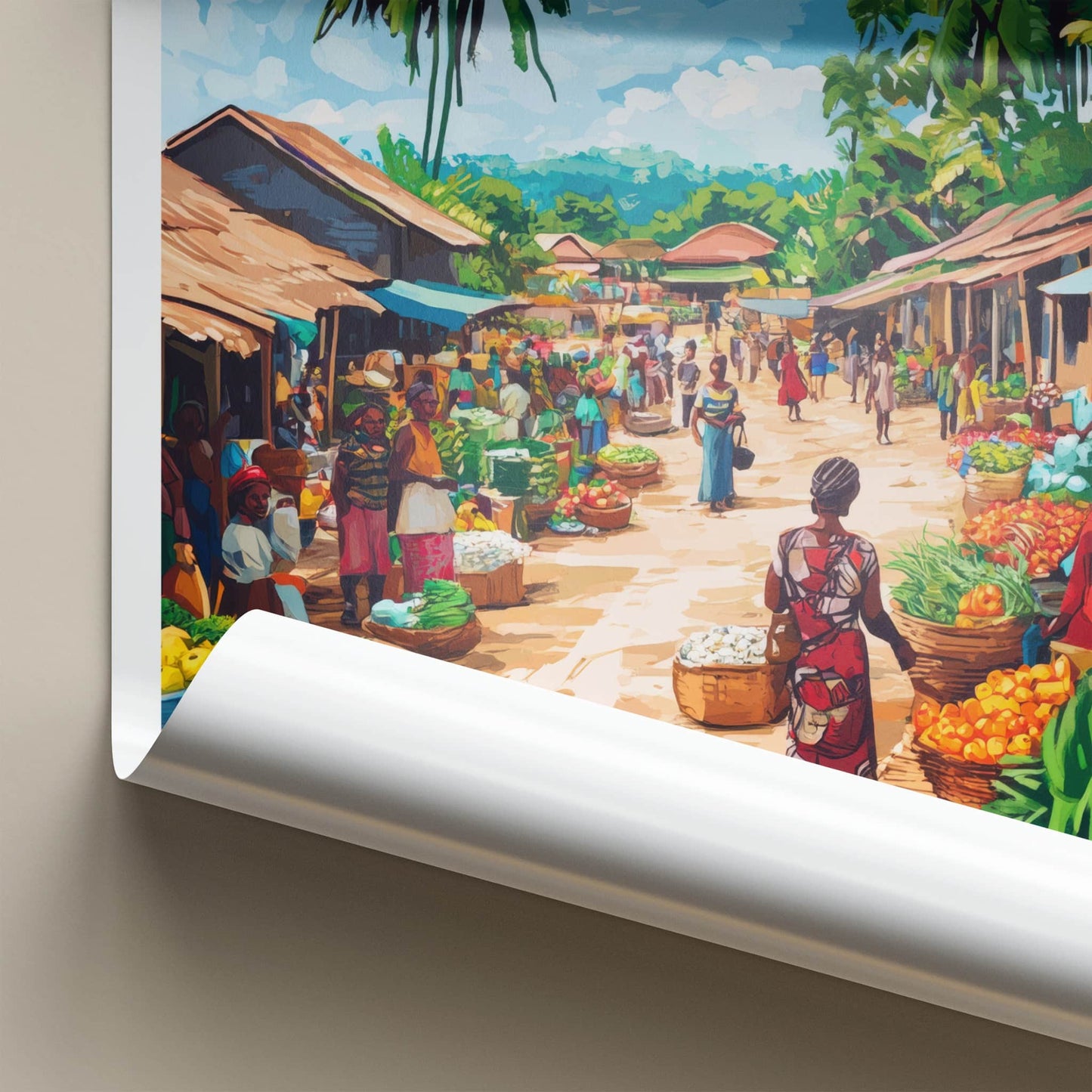 Kimpese Poster - Democratic Republic of the Congo Fine Art - Market Scene Life Gift