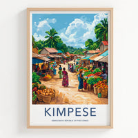 Kimpese Poster - DR Congo Travel Art - Lively Village Market Home Art