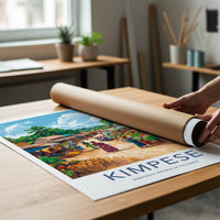 Kimpese Poster - DR Congo Travel Art - Lively Village Market Home Art