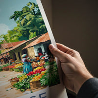 Kimpese Poster - DR Congo Travel Print - Bustling African Market Lounge Decor