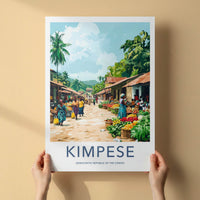 Kimpese Poster - DR Congo Travel Print - Bustling African Market Lounge Decor