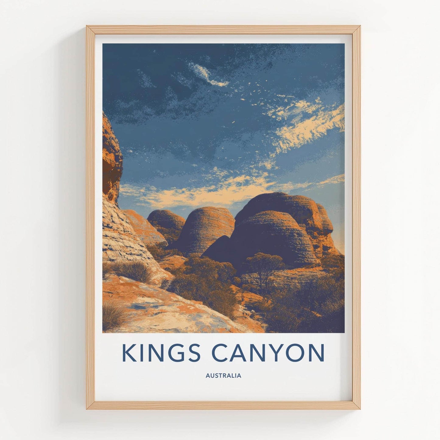 Kings Canyon Poster - Australia Travel Art - Banded Dome Rocks Wall Decor