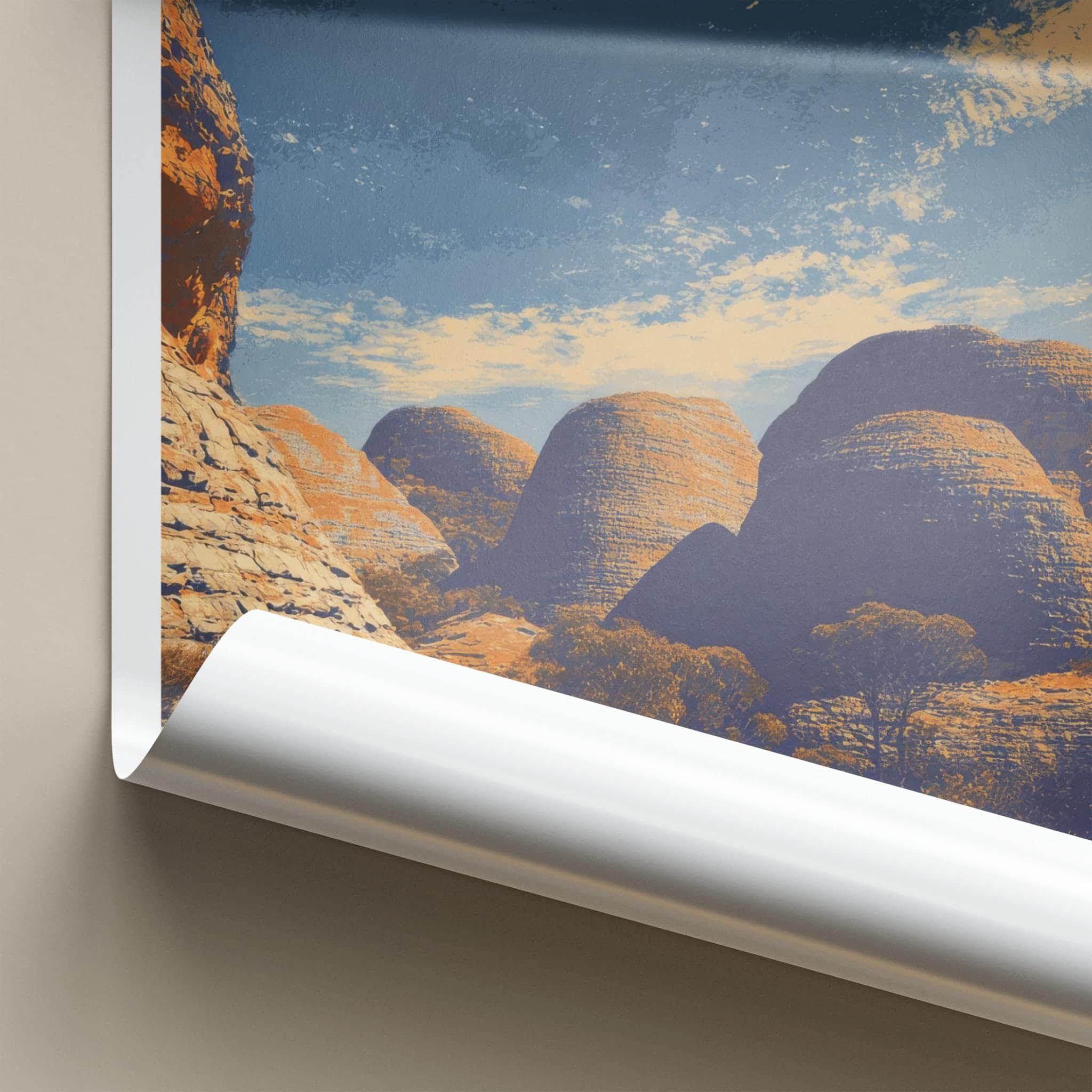 Kings Canyon Poster - Australia Travel Art - Banded Dome Rocks Wall Decor