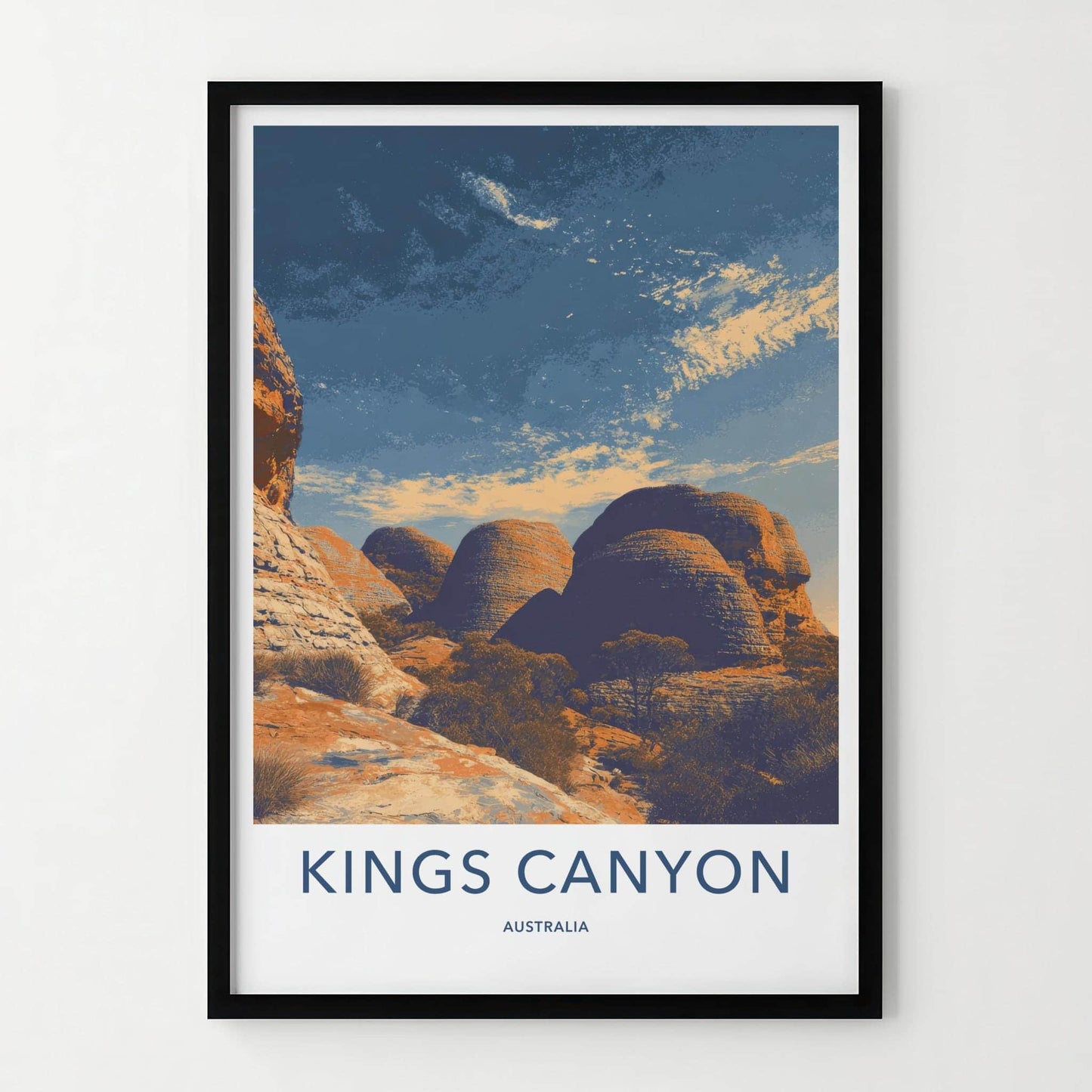 Kings Canyon Poster - Australia Travel Art - Banded Dome Rocks Wall Decor